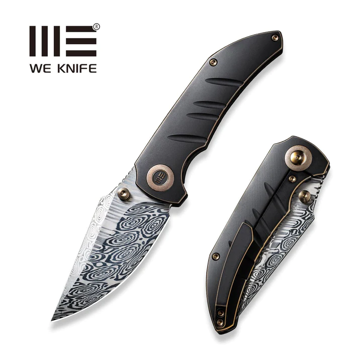 WeKnife Riff-Raff Thumb Stud Knife Bronze & Black Titanium Handle